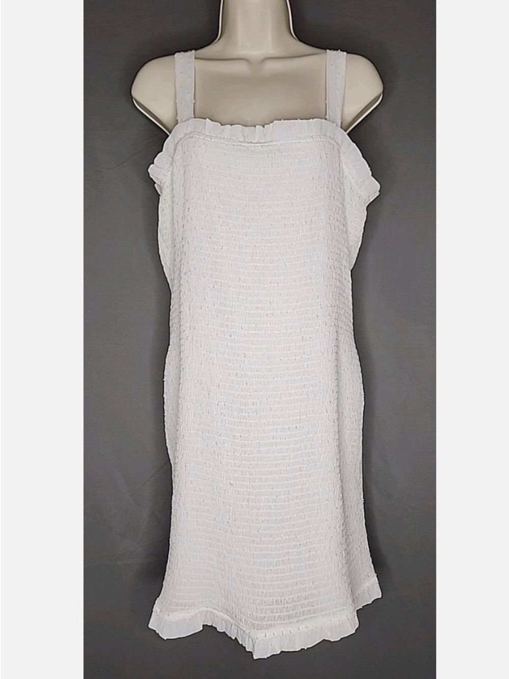 Sadie & Sage White Textured Ruffle Slip Dress